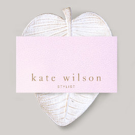 Einfaches elegantes rosa Leather Beauty Salon Visitenkarte