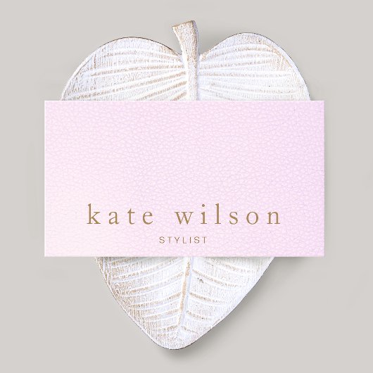 Einfaches elegantes rosa Leather Beauty Salon Visitenkarte