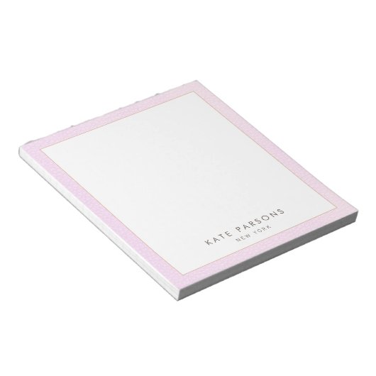 Einfaches, elegantes, rosa Leder-Rand-Notepad Notizblock (angewinkelt)