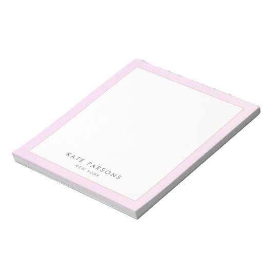 Einfaches, elegantes, rosa Leder-Rand-Notepad Notizblock (Rotiert)