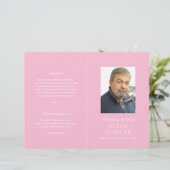 Einfaches elegantes rosa Modernes Beerdigungsprogr (Stehend Vorderseite)