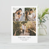 Einfaches elegantes, rosa Monogramm-Foto Hochzeit Dankeskarte (Stehend Vorderseite)