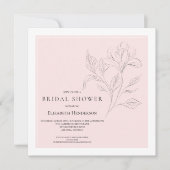 Einfaches elegantes rosa Schwarz-weißes Brautparty Einladung (Vorderseite)