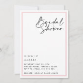 Einfaches elegantes, rosa Script-Brautparty Einladung (Vorderseite)