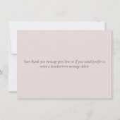 Einfaches elegantes Rosa-Script Dankeskarte (Rückseite)