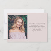 Einfaches elegantes, rosa Script-Foto Dankeskarte (Rückseite)