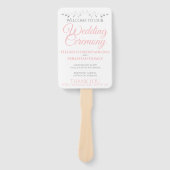 Einfaches elegantes Rosa White & Gray Wedding Prog Fächer (Vorderseite)