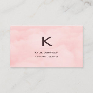 Einfaches Elegantes Rosa Wolken Monogramm Personal Visitenkarte