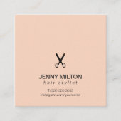 Einfaches elegantes Rosen-Schwarzes Scissor Quadratische Visitenkarte (Vorderseite)