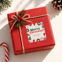 Einfaches Elegantes Rot und Grün Weihnachten