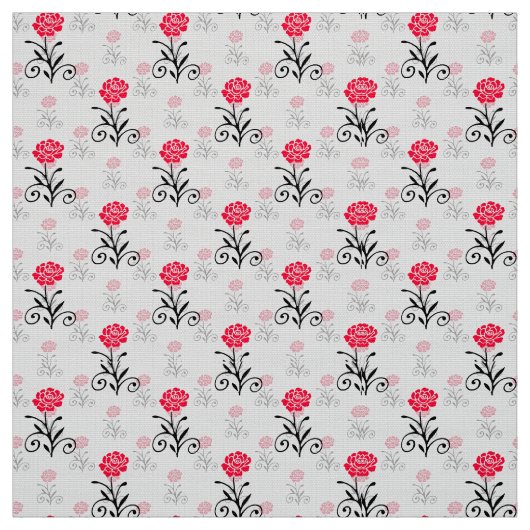 Einfaches elegantes rotes Blume-Muster Stoff (Muster)