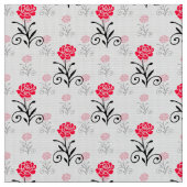 Einfaches elegantes rotes Blume-Muster Stoff (Nahaufnahme)
