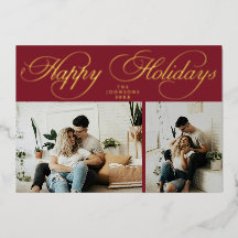 Einfaches Elegantes Rotes Familienfoto-Collage Wei