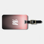 Einfaches elegantes rotes Sangria Ombre Monogramm Gepäckanhänger (Vorderseite horizontal)