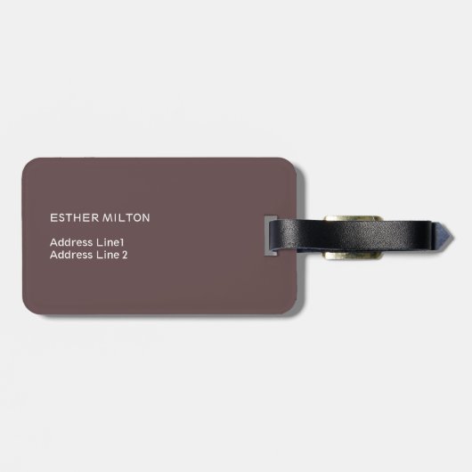 Einfaches elegantes rotes Sangria Ombre Monogramm Gepäckanhänger (Rückseite horizontal)