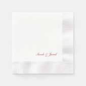 Einfaches, elegantes rotes Script mit Cocktail für Serviette (Vorderseite)