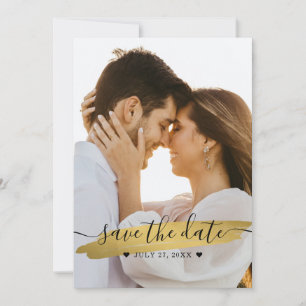 Einfaches elegantes rustikales Gold Save the Date 