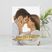 Einfaches elegantes rustikales Gold Save the Date  (Stehend Vorderseite)