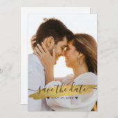 Einfaches elegantes rustikales Gold Save the Date  (Vorne/Hinten)