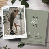 Einfaches elegantes Sage Green Foto Christliche Ho Save The Date