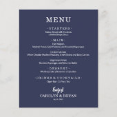 Einfaches elegantes Sapphire Blue Wedding Menü (Vorne)