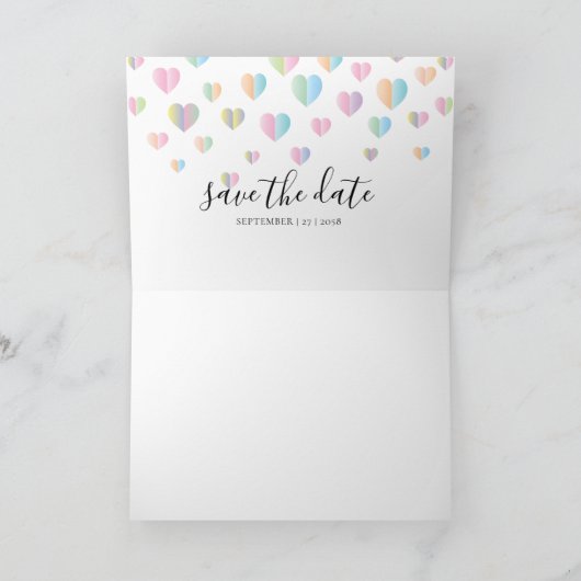 Einfaches elegantes Save the Date Design Einladung (Innenseite)