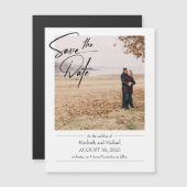 Einfaches elegantes Save the Date-Foto Magneteinladung (Vorne/Hinten)