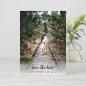 Einfaches elegantes, Save the Date Foto mit Fade V Einladung (Stehend Vorderseite)