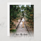 Einfaches elegantes, Save the Date Foto mit Fade V Einladung (Vorne/Hinten)