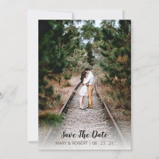 Einfaches elegantes, Save the Date Foto mit Fade V Einladung