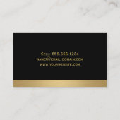 Einfaches elegantes, schlichtes Schwarz-Gold-Desig Visitenkarte (Rückseite)