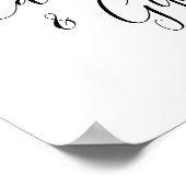 Einfaches elegantes Schriftzeichen-Hochzeitskarten Poster (Ecke)