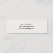 Einfaches elegantes Schwarz-Leder-Look Beruflich Mini Visitenkarte (Rückseite)