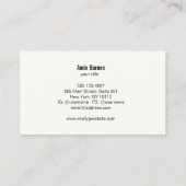 Einfaches elegantes Schwarz-Leder-Look Beruflich Visitenkarte (Rückseite)