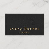 Einfaches elegantes Schwarz-Leder-Look Beruflich Visitenkarte (Vorderseite)