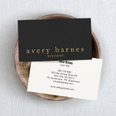 Einfaches elegantes Schwarz-Leder-Look Beruflich Visitenkarte