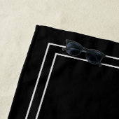 Einfaches elegantes Schwarz Monogram Beach Handtuc Strandtuch (Beispiel)