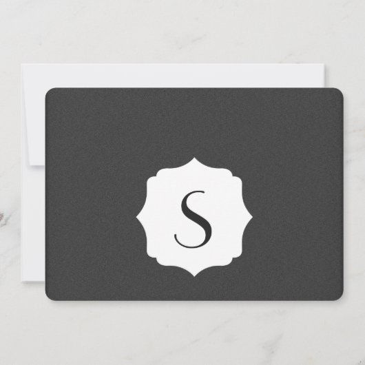 Einfaches elegantes Schwarz-Weiß-Design Einladung (Rückseite)