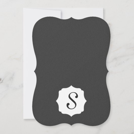 Einfaches elegantes Schwarz-Weiß-Design Einladung (Rückseite)