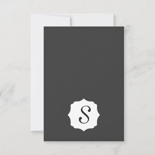 Einfaches elegantes Schwarz-Weiß-Design Einladung (Rückseite)