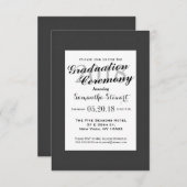 Einfaches elegantes Schwarz-Weiß-Design Einladung (Vorne/Hinten)