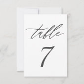 Einfaches elegantes Schwarz-Weiß-Hochzeitstisch Einladung (Rückseite)