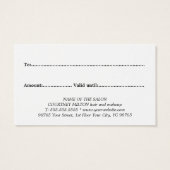 Einfaches elegantes Schwarz-Weiß-kühnes Salon (Rückseite)