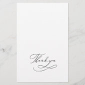 Einfaches elegantes Schwarz-Weiß-Menü (Rückseite)