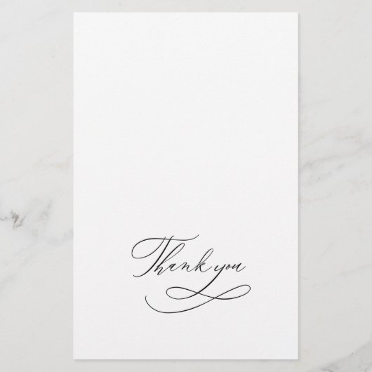 Einfaches elegantes Schwarz-Weiß-Menü (Rückseite)