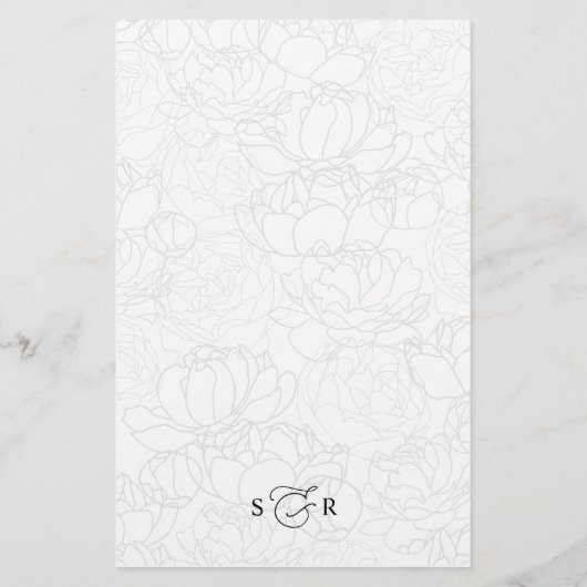 Einfaches elegantes Schwarz-Weiß-Menü (Rückseite)