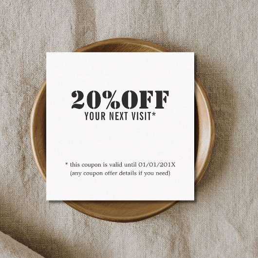 Einfaches elegantes Schwarz-weißes Beauty Coupon