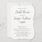 Einfaches Elegantes Schwarz-weißes Brautparty Einladung (Vorderseite)