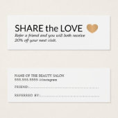 Einfaches elegantes Schwarz-weißes Goldenes Herz (Vorne & Hinten)