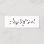 Einfaches elegantes Schwarz-weißes Goldenes Herz Treuekarte (Vorderseite)